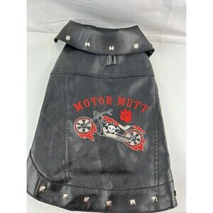 Spooky Night Black  Motor Mutt Dog Vest Size Small 13.5 Inches Length 9 Inc Wide